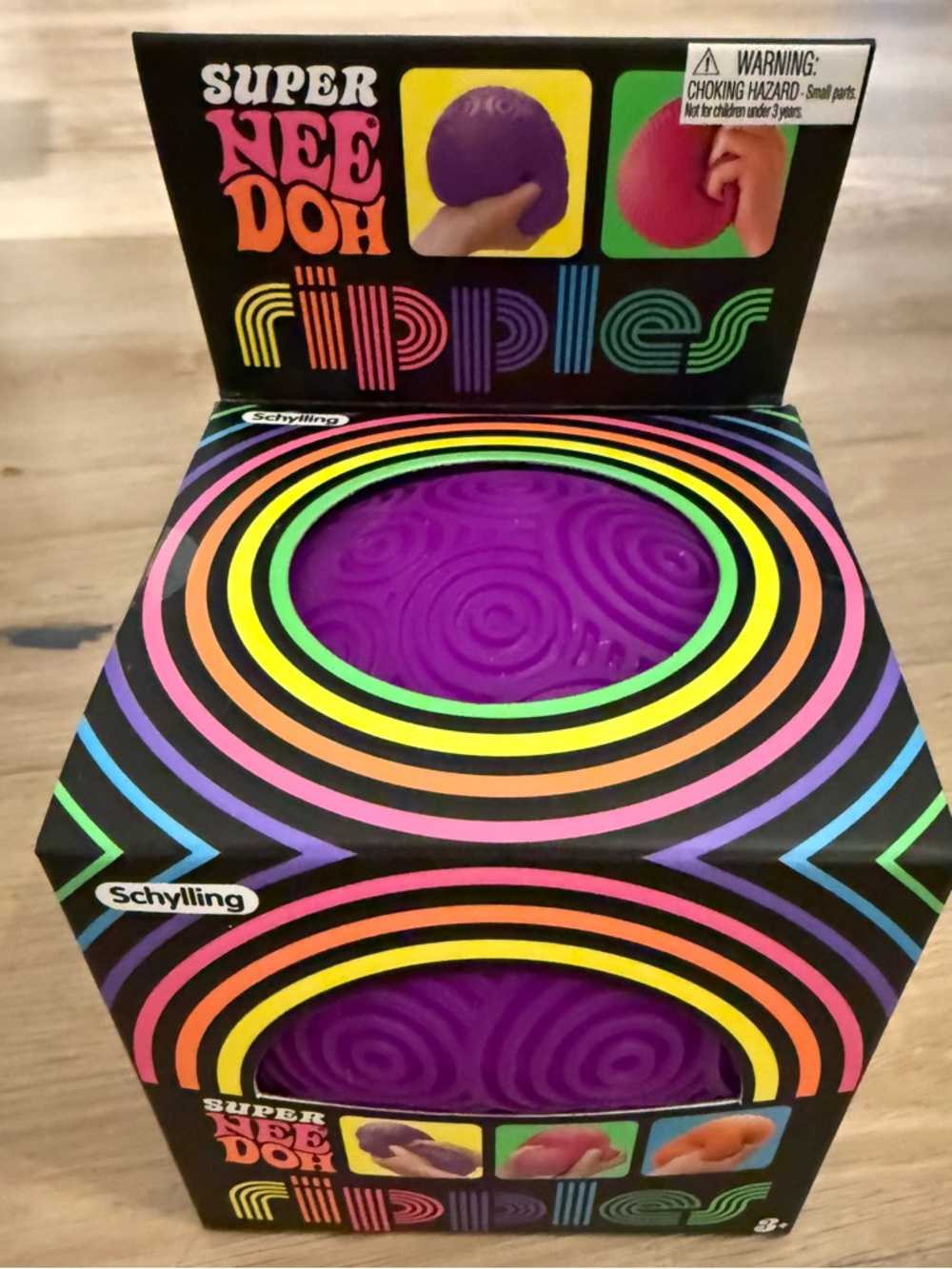 SCHYLLING SUPER NEEDOH RIPPLES Textured Purple Large Squeeze Ball TRENDING NWT
